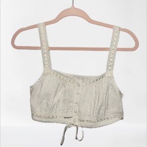 Aéropostale, Medium, crop-top, Boho crochet, White, summer time top